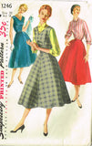 1950s Vintage Simplicity Sewing Pattern 1246 Misses Dress and Jumper Sz 18 36 B