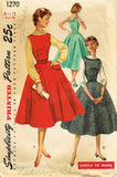 1950s Misses Simplicity Sewing Pattern 1270 Easy Misses Jumper Dress Sz 12 30B