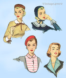 1950s Vintage Simplicity Sewing Pattern 1390 Misses Set of Hats Collars & Cuffs