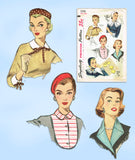 1950s Vintage Simplicity Sewing Pattern 1390 Misses Set of Hats Collars & Cuffs