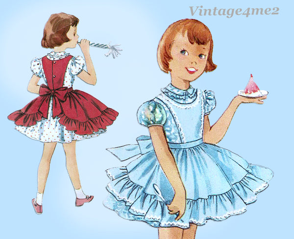 Simplicity 1399: 1950s Sweet Baby Girls Party Dress Sz 3 Vintage Sewing Pattern