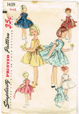 1950s Vintage Simplicity Sewing Pattern 1439 Uncut Toddler Girls Dress & Petticoat Sz2