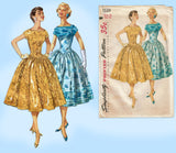 Simplicity 1539: 1950s Uncut Misses Cocktail Dress Sz 36B Vintage Sewing Pattern