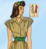 1940s VTG Simplicity Sewing Pattern 1595 Uncut Misses WWII Shirtwaist Dress 32 B - Vintage4me2