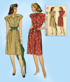 1940s VTG Simplicity Sewing Pattern 1595 Uncut Misses WWII Shirtwaist Dress 32 B - Vintage4me2