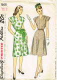 1940s Vintage Simplicity Sewing Pattern 1668 Uncut Misses Bias Cut Dress Sz 34 B - Vintage4me2