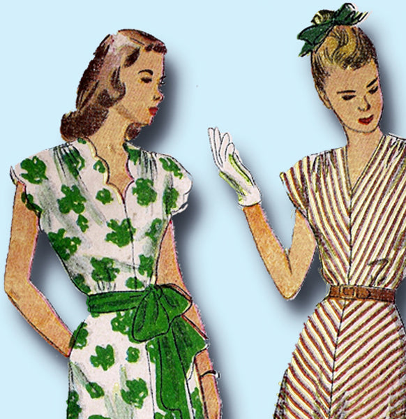 1940s Vintage Simplicity Sewing Pattern 1668 Uncut Misses Bias Cut Dress Sz 34 B - Vintage4me2