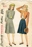 1940s Vintage Simplicity Sewing Pattern 1741 Charming Misses Bolero Suit Sz 34B