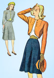 1940s Vintage Simplicity Sewing Pattern 1741 Charming Misses Bolero Suit Sz 34B