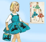 1950s Vintage Simplicity Sewing Pattern 1746 Uncut Toddler Girls Poodle Skirt 4