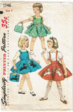 1950s Vintage Simplicity Sewing Pattern 1746 Uncut Toddler Girls Poodle Skirt 4