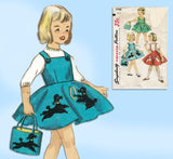 1950s Vintage Simplicity Sewing Pattern 1746 Cute Toddler Girls Poodle Skirt 6