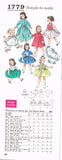 1950s Vintage Simplicity Sewing Pattern 1779 22 In Sweet Sue Doll Clothes