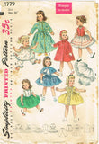 1950s Vintage Simplicity Sewing Pattern 1779 22 In Sweet Sue Doll Clothes