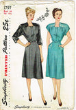 1940s Vintage Simplicity Sewing Pattern 1797 Uncut Plus Size Ladies Dress 44 B