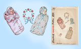 Simplicity 1804: 1940s Uncut Easy Infants Sleeper Set Vintage Sewing Pattern