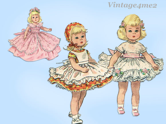 1950s Original Vintage Simplicity Pattern 1809 Cute 8 Inch Ginny Doll Clothes