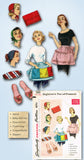 1950s Vintage Simplicity Sewing Pattern 1810 Gift Set Slippers Hats Purse Apron