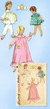 1950s Vintage Simplicity Sewing Pattern 1824 Toddler Girls Angel Nightgown Sz1