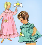 1950s Vintage Simplicity Sewing Pattern 1824 Toddler Girls Angel Nightgown Sz1