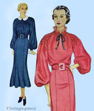 Simplicity 1828: 1930s Stunning Misses Shirred Dress 34 B Vintage Sewing Pattern