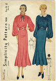 Simplicity 1828: 1930s Stunning Misses Shirred Dress 34 B Vintage Sewing Pattern