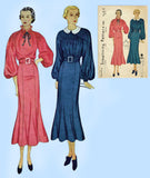 Simplicity 1828: 1930s Stunning Misses Shirred Dress 34 B Vintage Sewing Pattern