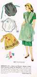 1940s Vintage Simplicity Sewing Pattern 1837 Misses Embroidered Apron Set Sz MED