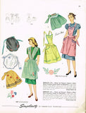 1940s Vintage Simplicity Sewing Pattern 1837 Misses Embroidered Apron Set Sz MED