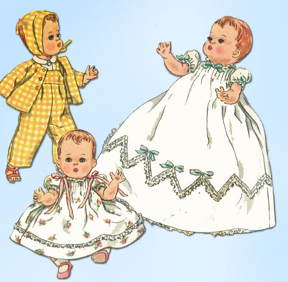 1950s Vintage Simplicity Sewing Pattern 1844 Tiny Tears 20 Inch Doll Clothes - Vintage4me2