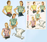 Simplicity 1867: 1940s Misses Wrap Around Blouse Sz Med Vintage Sewing Pattern