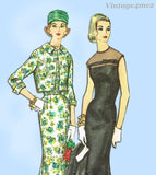 Simplicity 1921: 1950s Misses Cocktail Dress Sz 38 B Vintage Sewing Pattern