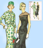 Simplicity 1921: 1950s Misses Cocktail Dress Sz 38 B Vintage Sewing Pattern