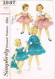 1950s Vintage Simplicity Sewing Pattern 1937 Baby Girls Sun Dress and Topper Sz1