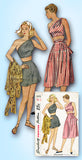 1940s Original Vintage Simplicity Pattern 1970 Misses 2 Pc Playsuit & Skirt 30 B