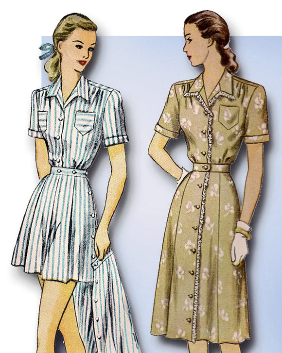 1940s Original Vintage Simplicity Pattern 2013 Uncut Play Suit & Skirt Size 39 B