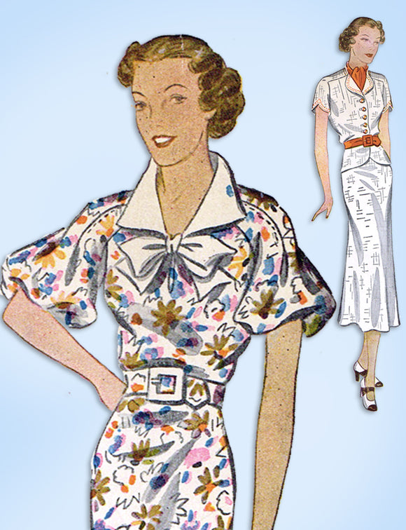 1930s Original Vintage Simplicity Pattern 2025 Uncut Misses Dress or Suit 34 B