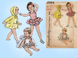 Simplicity 2094: 1950s Uncut Baby Girls Bathingsuit Sz 1 Vintage Sewing Pattern