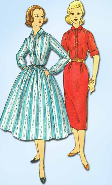 1950s Vintage Simplicity Sewing Pattern 2149 Uncut Misses Shirtwaist Dress 34B