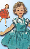 1950s Vintage Simplicity Sewing Pattern 2160 FF Toddler Girls Dress Jumper Sz 6