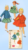 1950s Vintage Simplicity Sewing Pattern 2246 Toddler Girls Suit Easy to Make Sz4