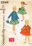 1950s Vintage Simplicity Sewing Pattern 2246 Toddler Girls Suit Easy to Make Sz4