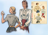 1940s Vintage Simplicity Sewing Pattern 2277 Easy Misses Tucked Blouse Sz 16 34 B