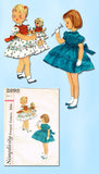 1950s Vintage Simplicity Sewing Pattern 2292 FF Toddler Girls Dress & Doll Sz 4