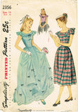Simplicity 2356: 1940s Misses Prom Dress or Gown Sz 32 B Vintage Sewing Pattern