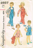 1950s Vintage Simplicity Sewing Pattern 2357 Baby Boy Girls Overalls & Jacket 1