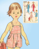 1950s Vintage Simplicity Sewing Pattern 2357 Uncut Baby Overalls & Jacket Sz 2