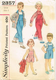 1950s Vintage Simplicity Sewing Pattern 2357 Uncut Baby Overalls & Jacket Sz 2