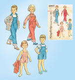 1950s Vintage Simplicity Sewing Pattern 2357 Uncut Baby Overalls & Jacket Sz 2