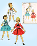 1950s Vintage Simplicity Sewing Pattern 2358 Uncut Toddler Girls Sailor Dress Sz 2